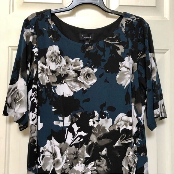 CONNECTED APPAREL WOMEN'S PLUS SIZE 20W ELBOW SLEEVE FLORAL PRINT SHEATH DRESS - Picture 5 of 9